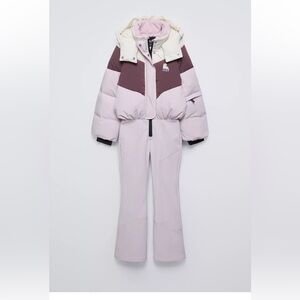 Zara Kids Ski Bodysuit in Pink and Cream
